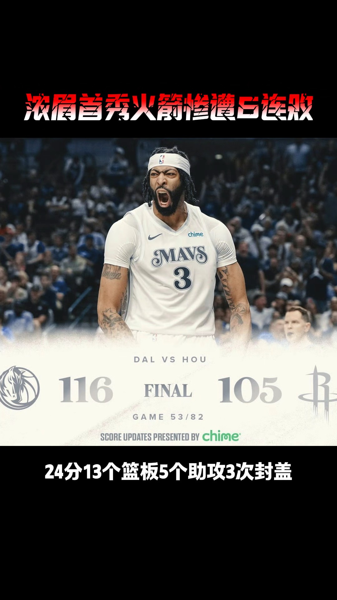 猛龙狂砍火箭分，浓眉哥迎来新赛季高光！